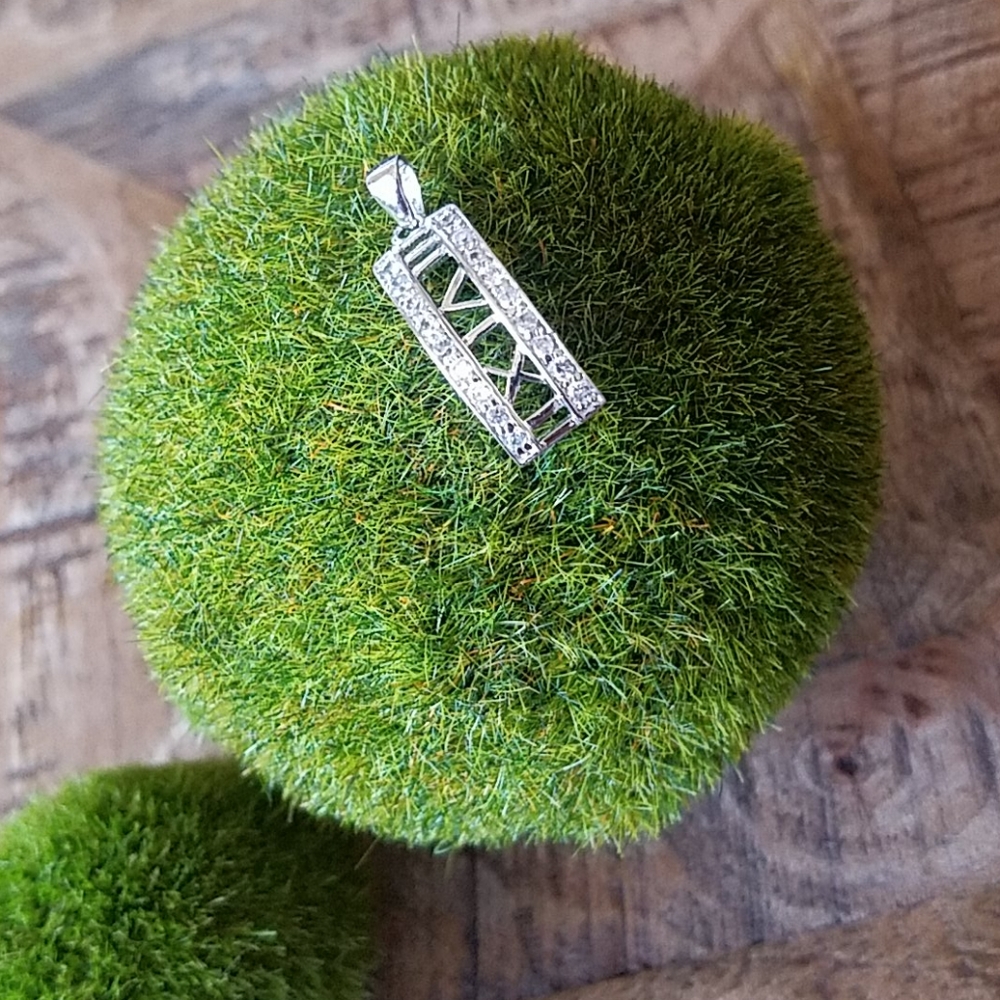 Roman Numeral Sterling Silver Pendant